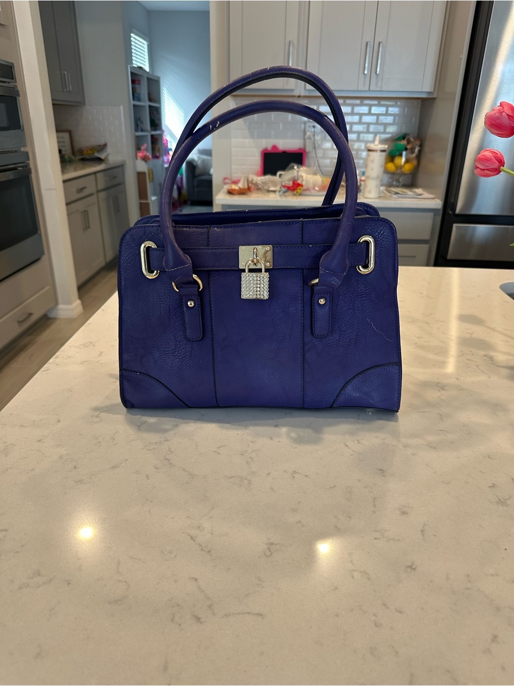 Charming Charlie Purple Satchel Handbag